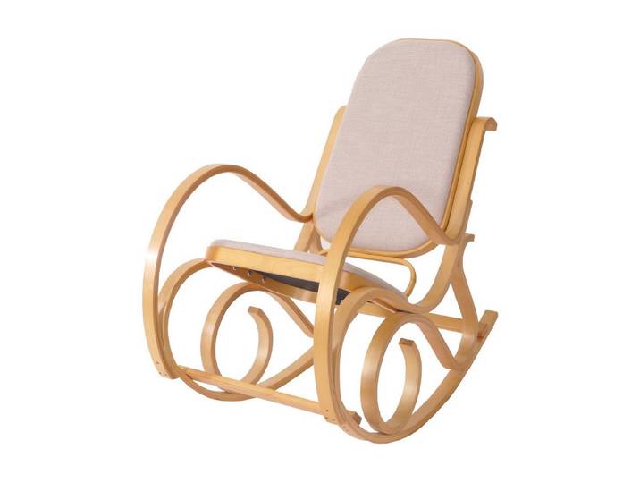 MCW Schaukelstuhl Gallarate, Retro-Design, Stabiles Gestell, Weiche Polsterung, Schaukelfunktion