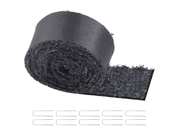 VEVOR Rouleau de Paillis en Caoutchouc\, 3x0\,11 m\, Tapis de Paillis Aménagement Paysager Aspect Naturel Anti Mauvaises Herbes Facile à Couper\, pour Allée Bordure Jardin\, Plantes\, Légumes\, Fleurs\, Noir