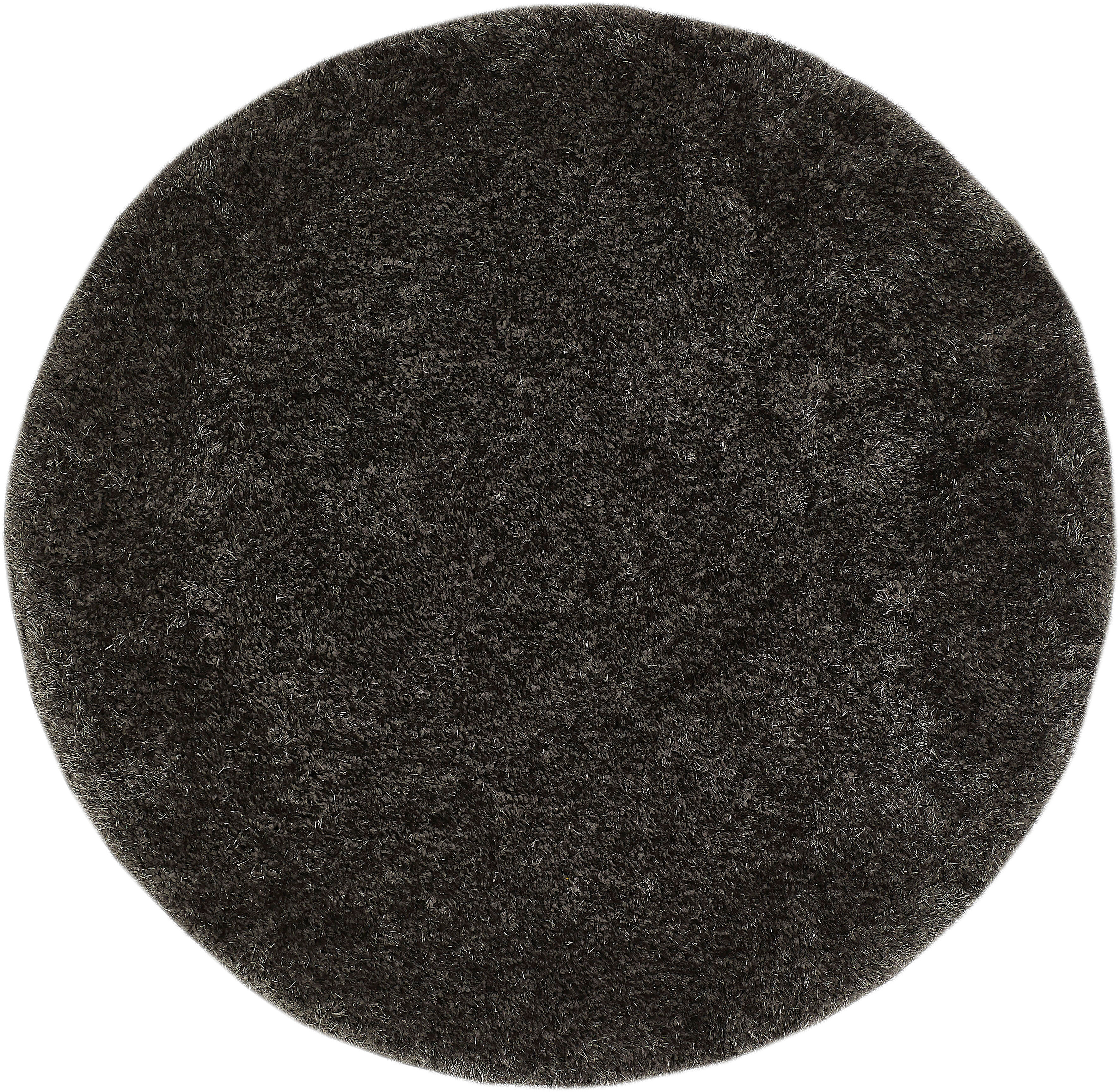 Hochflor-Teppich MY HOME "Lahti", grau (anthrazit), H:45mm Ø:100cm, Polyester, Teppiche, Hochflor-Teppich, Uni Farben, weich & kuschelig, ideal im Wohnzimmer & Schlafzimmer anthrazit Ø 100cm 1 Stk., 45mm, Ø 100cm