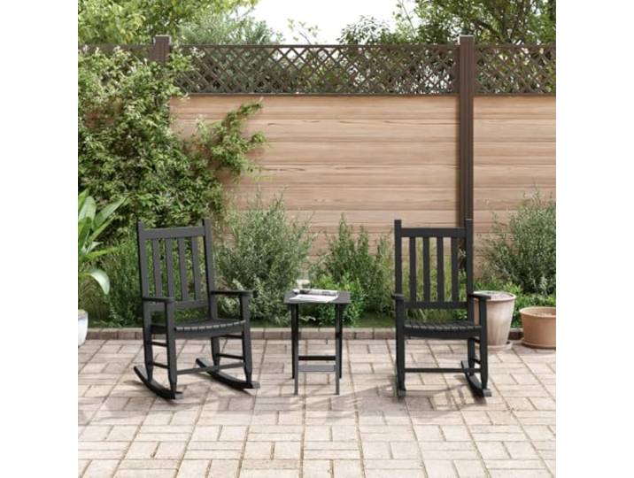 smnyxs Schaukelstuhl für Kinder, 2 Stück, schwarz, aus massivem Pappelholz Massivholz, Dumping-Design, belüftete Latten, wasserfeste Farbe, für Terrasse, Garten, Balkon, Wohnzimmer