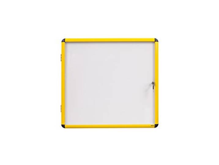 Bi-Office Schaukasten Ultrabrite - 4 x A4 - magnetisch, mit gelber Alurahmen