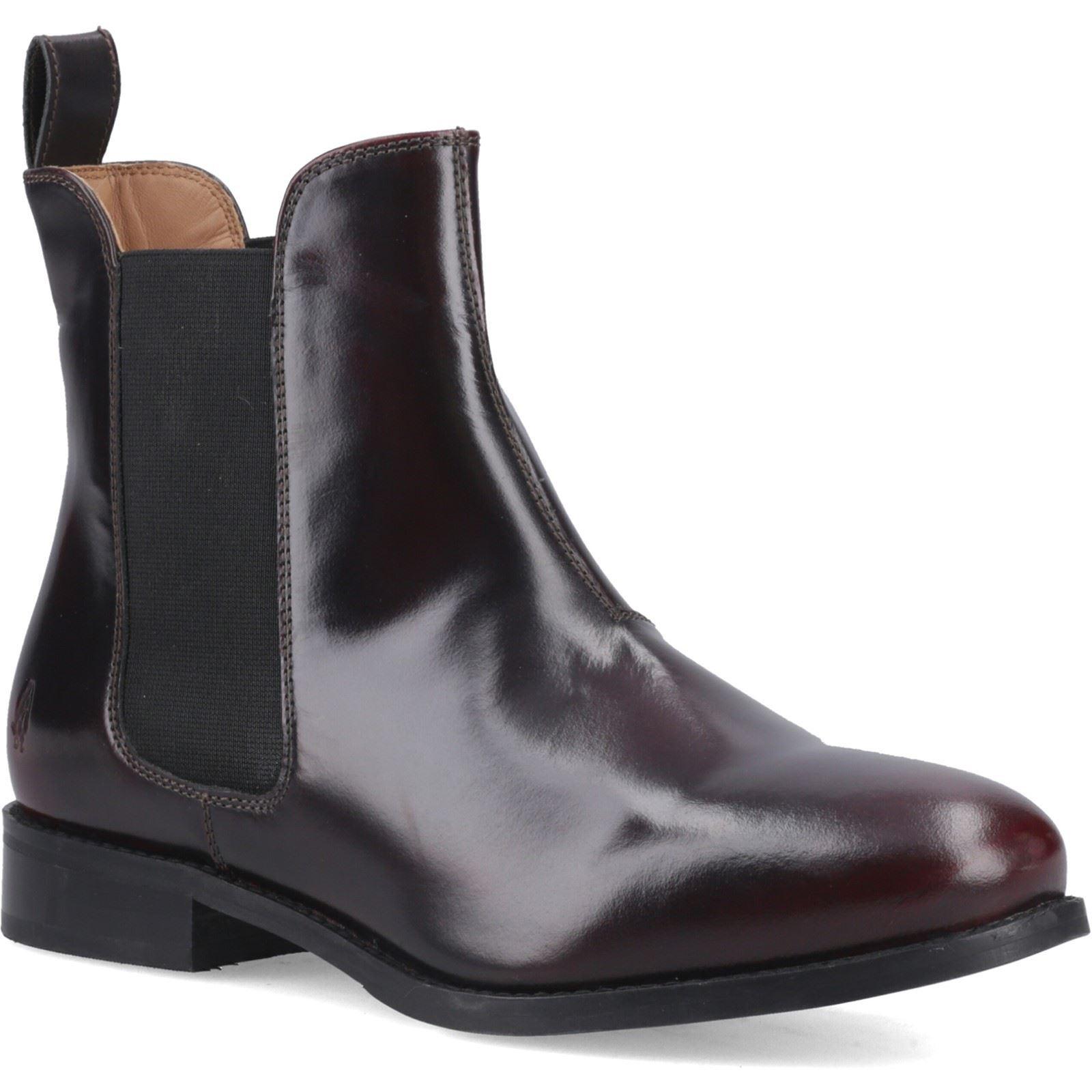 Hush Puppies Colette Leder Damen Bordeaux Weite Passform Flache Chelsea-Stiefel