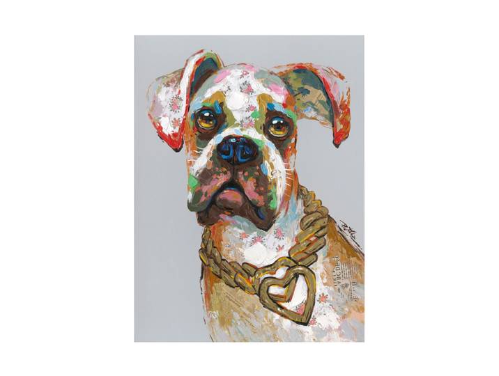 Handbemaltes Bild „Treuer Hund“ 70 x 100 cm Multicolor Crea Collection