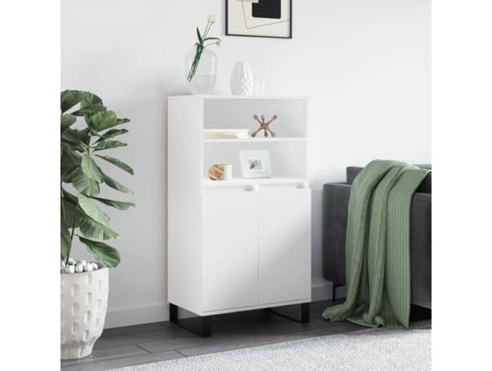 HEFZGDB Stilvolles Highboard mit sechs Fächern und industriellem Charme, modernes Highboard mit Wandhalterung, mit Staubschutztüren und robuster Platte, industrielles mit reichlich