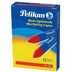 Pelikan Wachs-Signierkreide rund 12er-Pack rot