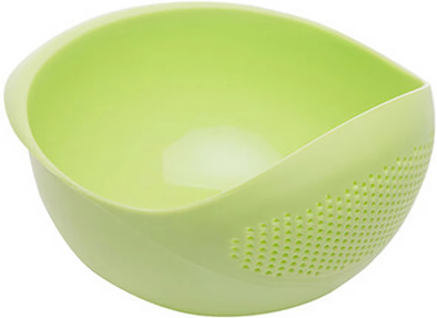 Smart Shopping Spot Silicone Colander With Handle Multi Purpose Rice & Fruit Washing Drain Basket For Kitchen Organization green