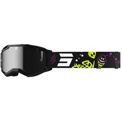 Shot, Motorradhelm Zubehör, ROCKET KID 2.0 CARTOON Brille glanz schwarz-Glas silber versp.