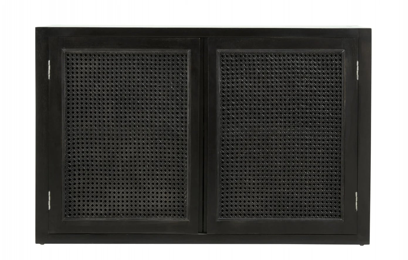 Nordal Merge kast met webbing en rattan - zwart