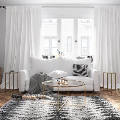 Flash Furniture Glass Coffee Table with Metal Frame - Living Room Furniture - Accent Table