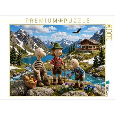 CALVENDO Puzzle Frühlingszauber an der Almhütte | 1000 Teile Lege-Größe 64x48cm Foto-Puzzle für glückliche Stunden
