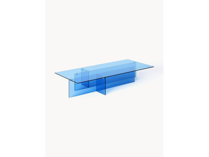 Grande table basse en verre Anouk, larg. 160 cm