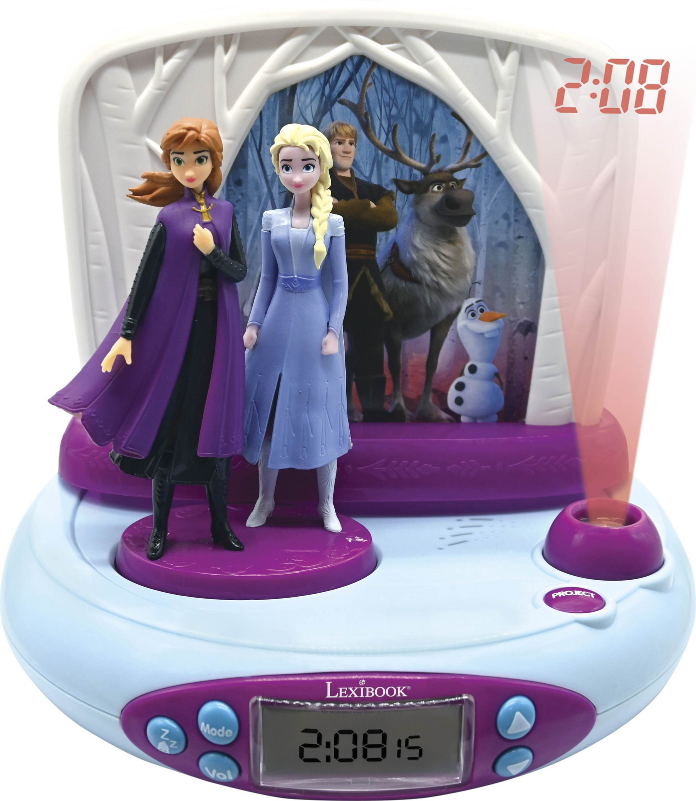 Lexibook Frozen 2 Projector Wekker met Geluidseffecten en Ingebouwd Nachtlampje