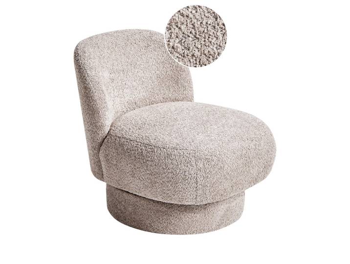 Beliani Drehsessel Taupe Aylo, 60x65x70 cm, Wohnzimmer, Sessel, Polstersessel