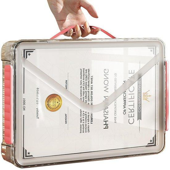 Transparante plastic A4 opbergbox met deksel en handvat van OEM