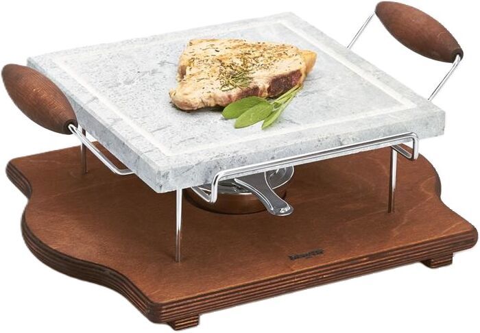 Bisetti Pietra Ollare Quadrata con Supporto 25 x 25 cm