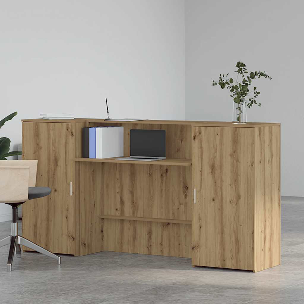 Latitude Run Baki Standing Desk Artisan Oak 103.5cm H x 200cm W x 50cm D