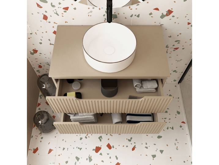 Keramik-Aufsatzbecken COLORIA goldrand 36 x 12 x 36cm