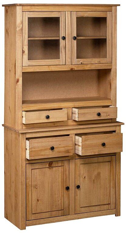 vidaxl Aparador de madera maciza de pino estilo Panamá 93x40,5x180 cm