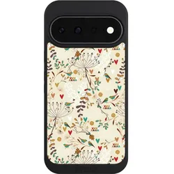 Nivocase Handyhülle für Google Pixel 11 Hülle NIVOpure Case Schwarz Blumen Retro Vogel (Google Pixel 11), Smartphone Hülle, Schwarz