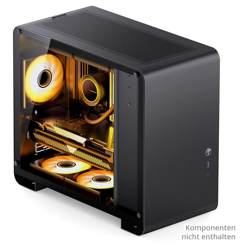Jonsbo U4 Mini Micro-ATX-Gehäuse, Tempered Glass - schwarz