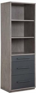 CDecor Madera Grey Oak 3-Drawer Bookcase with 3 Shelf