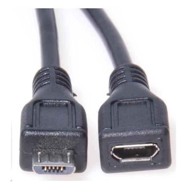 PremiumCord Verlängerungskabel Micro USB 2.0 Stecker-Buchse 3M schwarz (3 m, USB 2.0) (ku2me3f)