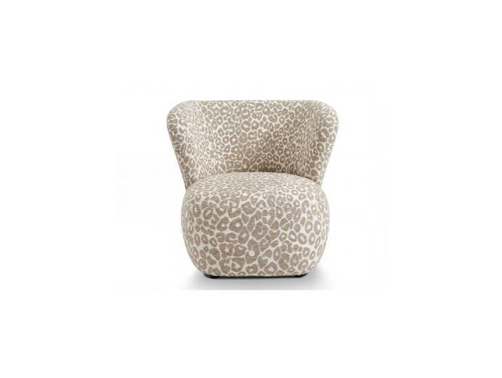 CAPRI - Fauteuil tissu imprimé animalier - Beige