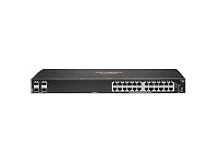 Hewlett Packard Enterprise Aruba 6100 24G 4SFP+ Géré L3 Gigabit Ethernet (10/100/1000) 1U Noir