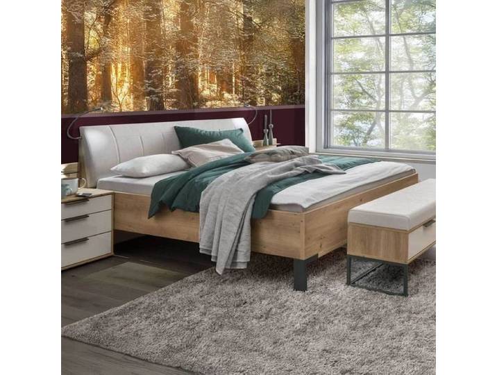 Bett Estiva Komfort Eiche Dekor 200x200cm modern, höhenverstellbar