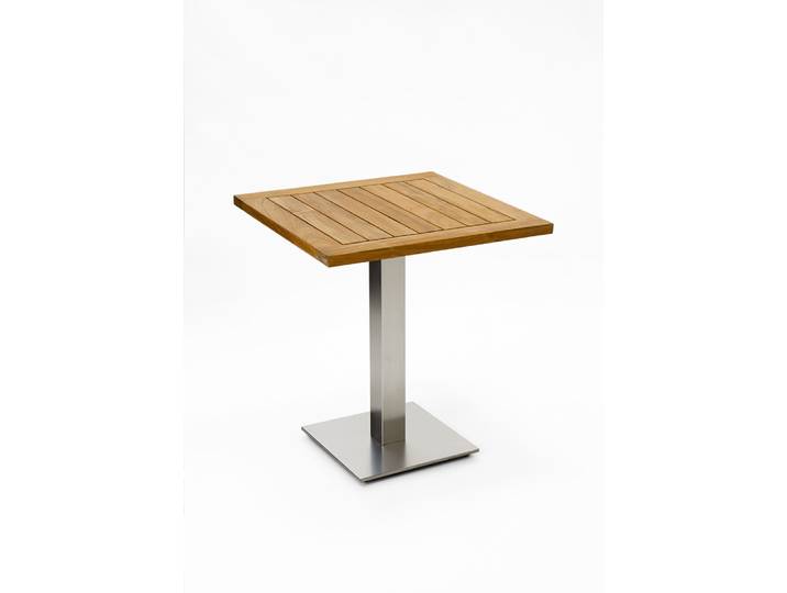 Niehoff Bistro Tisch Edelstahl Teak 68x68 - 140x95 cm
