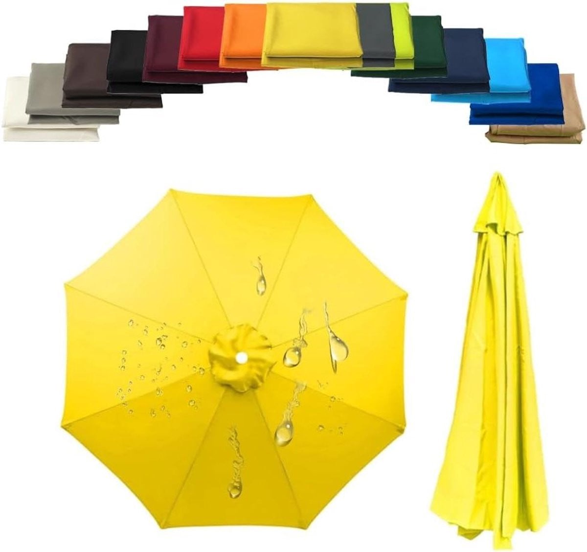 Parasol Vervangende Hoes Geel - UV-bestendige Luifel voor Terrasbescherming - 200 cm
