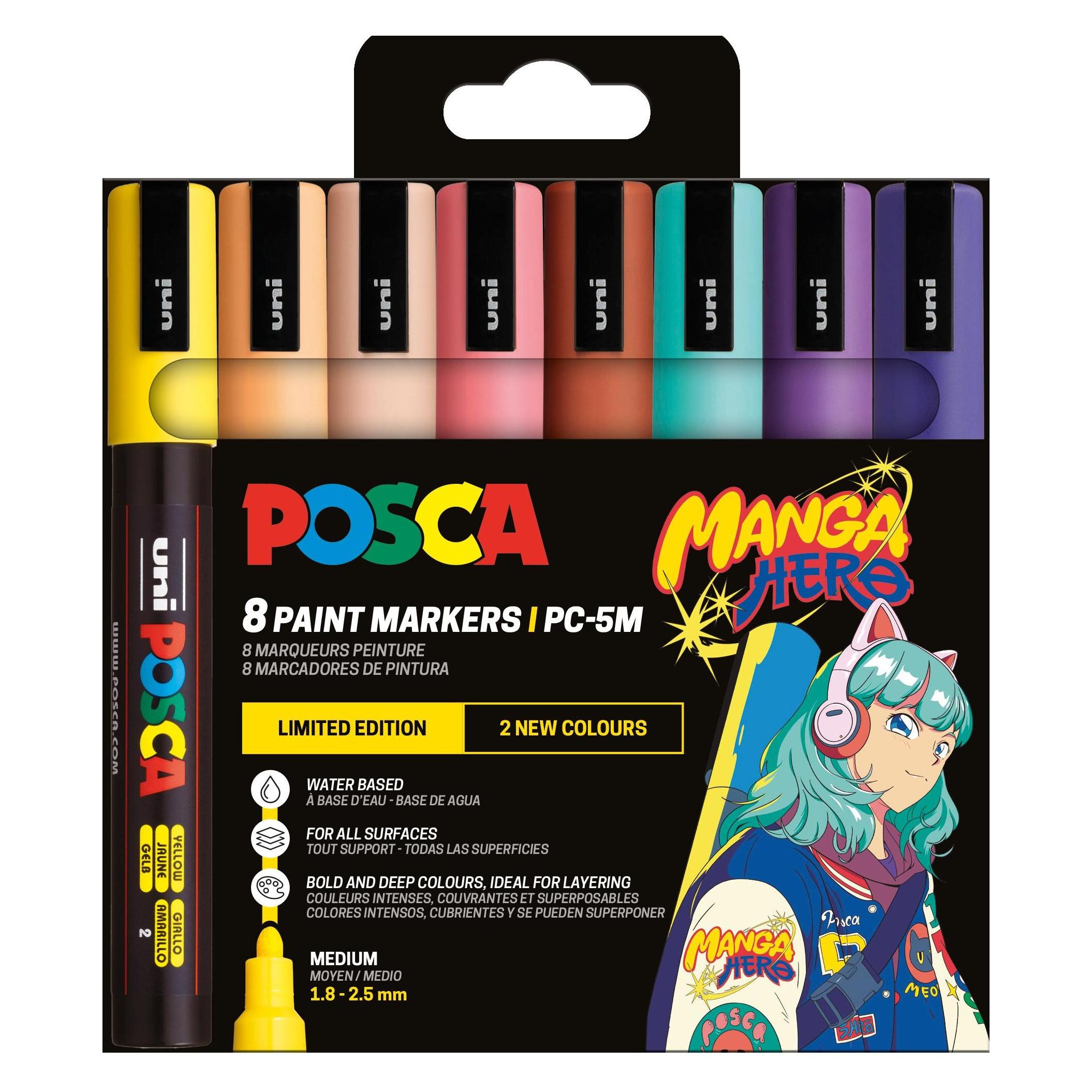 Posca - PC-5M - Manga Heros Set, 8 pcs (401680) (8x) (401680)