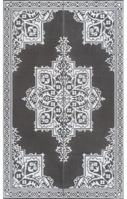 JONATHAN Y Dory Medallion Border Foldable Waterproof Reversible Plastic Straw Outdoor Rug