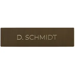 DoorBird D21x Namensschild für eine Ruftaste, individuelle Gravur – Echte Baubronze