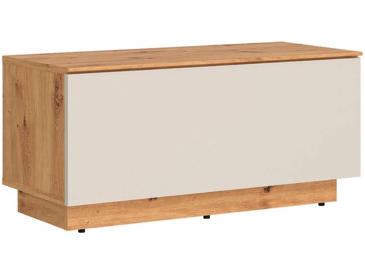 Lowboard GOODPRODUCT kompakt, mit überraschend viel Stauraum, 1 Klappe , beige (eiche, kaschmir), B:80cm H:37,6cm T:35cm, Holzwerkstoff, Melamin, Sideboards, Lowboard, hängend oder stehend, grifflos, modern, Breite 80cm