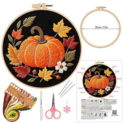 Kürbis-Stickmuster: Herbstliches Blumendesign, Geburtstagsgeschenk für sie