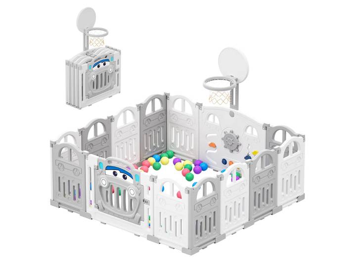 Parc pour bébé pour bébés et tout-petits, parc en plastique pliable, centre d'activité robuste pour bébés, grand espace de jeu pliable pour stylos