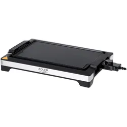 Adler AD 6613 Table Grill, Power 3000 W, Heating plate with non-stick coating, Black, Tischgrill, Schwarz