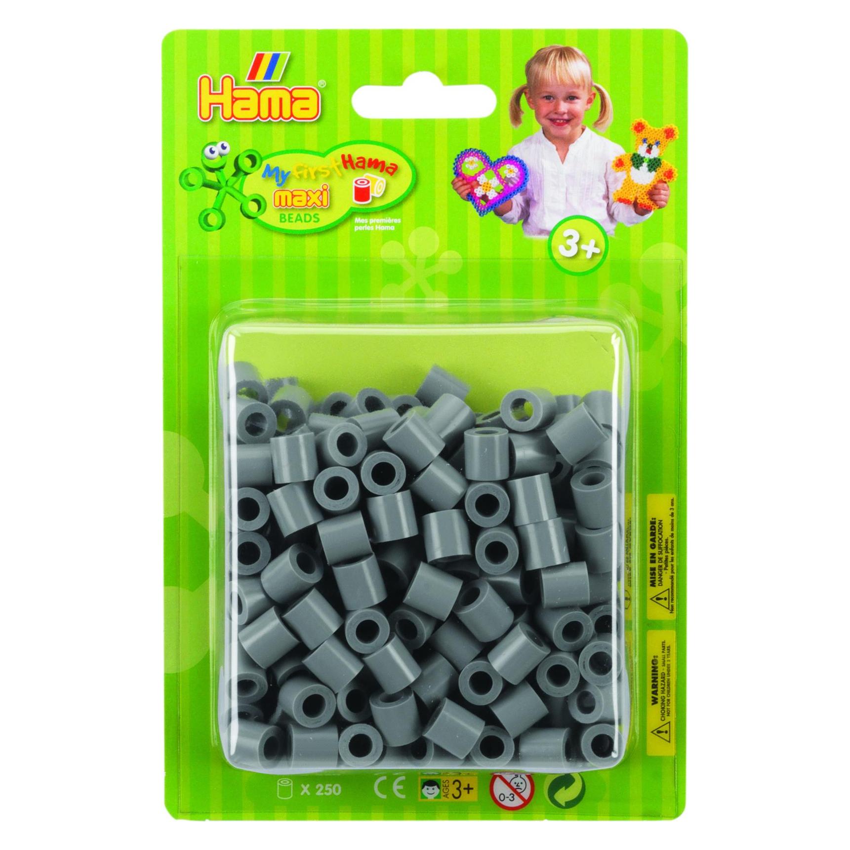 Hama Bügelperlen Maxi - Grau, 250 Stück (8517)