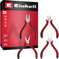 Elektronikzangen-Set, 4-teilig schwarz/rot, 115 / 120 / 130 mm