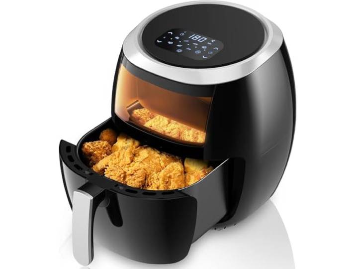 GarveeMore Luftfritteusen, Luftfritteuse, 8 voreingestellt, LED-Touchscreen, Sichtfenster, 8 l, Küche, Heißluftfritteuse, ohne Öl