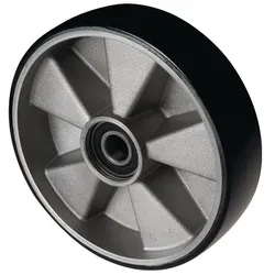 Pfaff, Möbelrollen, Lenkrad Polyurethan Naben-L. 43 mm Rad-B. 50 mm Rad-Ø 200 mm Alu-Guss-Felge