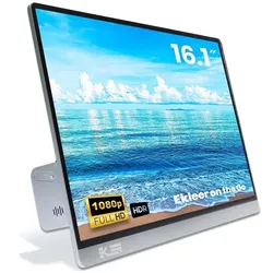 EKLEER 16" Portable LCD Display USB Type-C ink. Travel Pouch