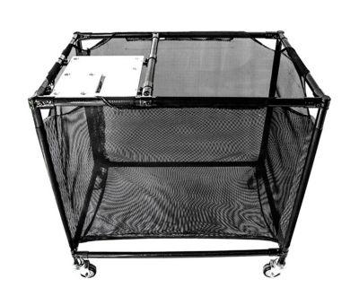 ActivaTec Wagen MH Auffangwagen – Korb 900×600×900 mm, Maschinenhalter integriert, mobil, schwarz