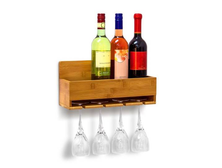 Relaxdays Weinregal mit Glashalter