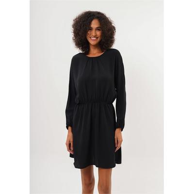 Jerseykleid FRESHLIONS "Beth", Damen, Gr. S, EURO-Größen, schwarz, 100% Polyester, normal, Rundhals, Kleider Jerseykleid, mit rückenfreiem Design