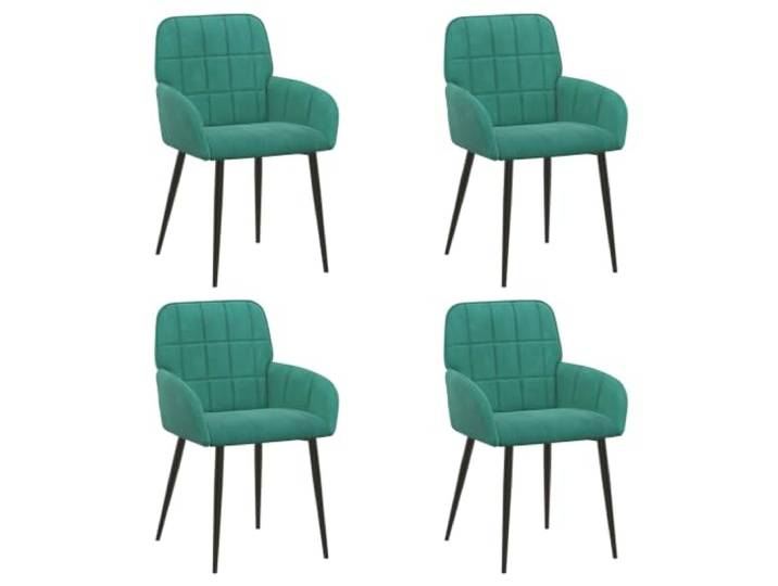 KGHERMDF Samt Esszimmerstühle 4 Stück Türkis 56,5 x 50 x 86 cm Mit Armlehnen, Metallbeine, Ergonomische Neigung, Pflegeleicht, Ideal für Esszimmer