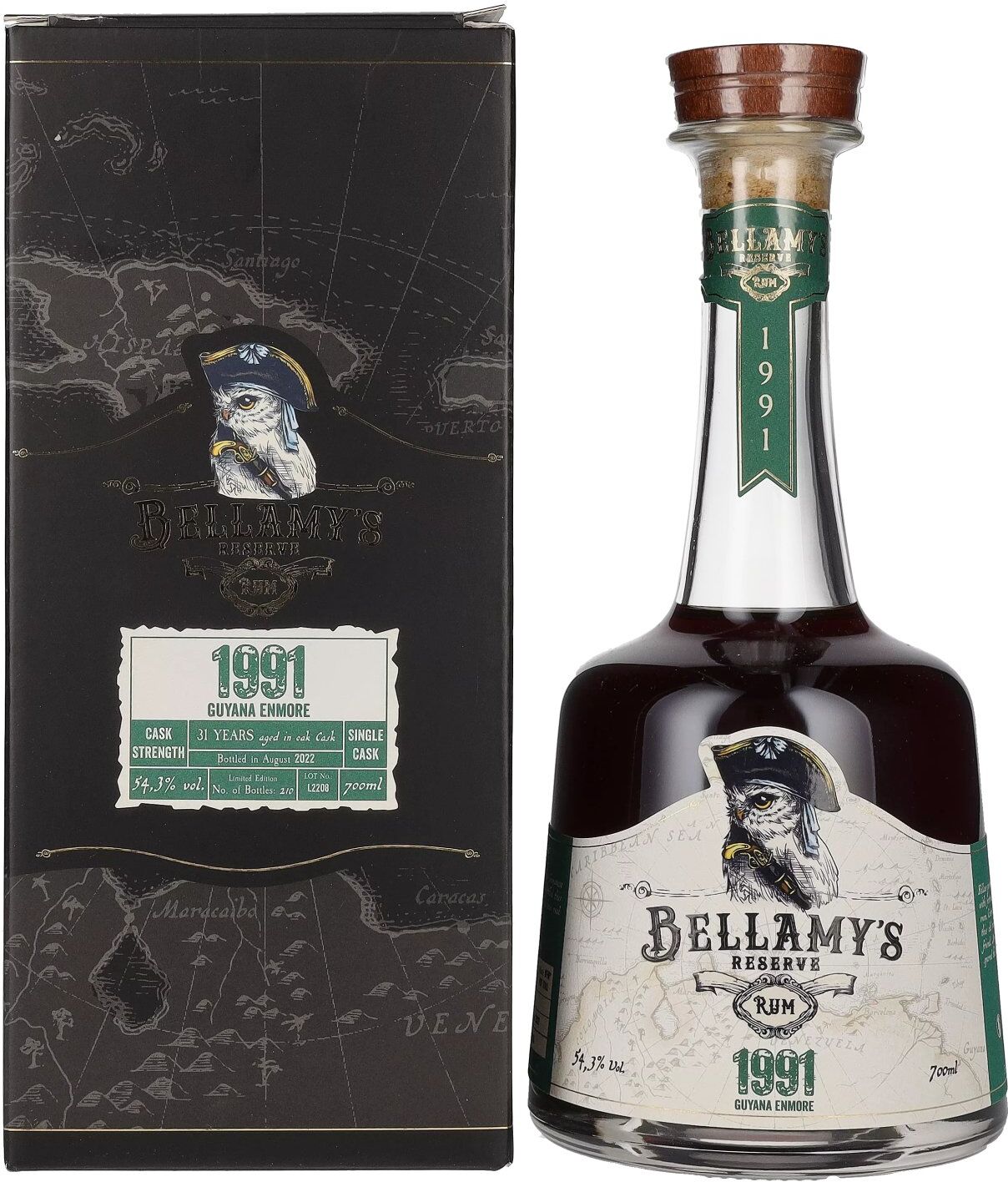 Bellamy’s Reserve Rum Bellamy's Reserve Rum Guyana Enmore 1991 54,3% Vol. 0,7l in Geschenkbox