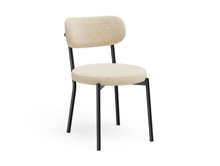 Lot de 2 chaises en tissu tramé toucher doux beige