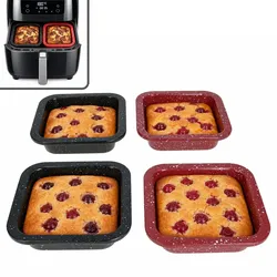 4er Set Cina Backform quadratisch 12x12cm Airfryer Backofen Auflauf Kuchen